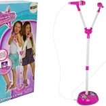 Otroški dvojni karaoke mikrofon s stojalom in lučkami, MP3