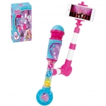 Mikrofon na baterije s svetlobnimi učinki in selfie palico