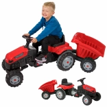 Pedalni traktor Farmer GoTrac Maxi s prikolico Tihi kolesi