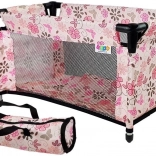 Posteljica za punčke Alice rožnata s cvetlicami