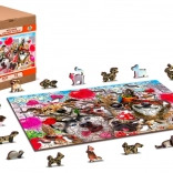 Lesene sestavljanke Čas za zabavo 2v1