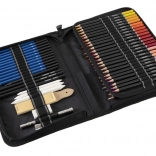 Skicirni set barvic in svinčnikov v etuiju