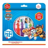 Pihalni flomastri s šablono PAW PATROL, 10 kosov, škatla 20 × 19 cm