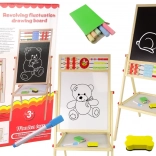 Lesena dvostranska tabla Magnetna in Kreda z dodatki