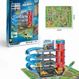 Večnivojsko parkirišče z dvigalom, cestno podlogo in dodatki