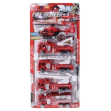 Gasilni set – avtomobilčki na vzmetni pogon 17 cm, 5 kosov