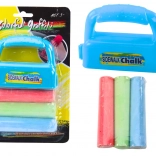 set krede z držalom, močne pločnikove krede, 3 kosi