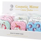 Žepno ogledalo v obliki srca z motivom samoroga