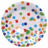 Papirnati party krožniki s pikčastim vzorcem 23 cm - 6 kosov