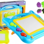 Velika magnetna risalna tabla 2 v 1 s štampiljkami in mini tablico