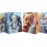 Darilna vrečka z motivom medvedkov, 18 × 23 × 10 cm