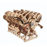 Ugears 3D lesene mehanske puzzle motor V8