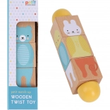 Petit Collage lesena vrtljiva igrača z motivom živalic