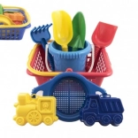 Otroški komplet za pesek s košarico, vedrom in modelčki
