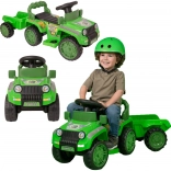 EVO otroški poganjalec z odstranljivim priklopnikom Jurassic zeleno terensko vozilo