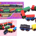 Leseni vlak z magneti - komplet 12 kosov