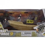 Vojaški set s čolnom, motorjem in figuricami