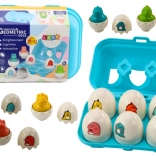 Barvni set šestih geometrijskih dinozavrovih jajc