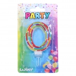 Zabavna svečka številka 0 s črticami