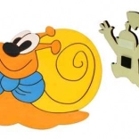 Lesena dekorativna magnetka polž