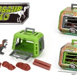 Figura dinozavra 16 cm v kletki z dodatki