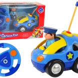 Policijski avtomobilček na daljinsko upravljanje s svetlobnimi in zvočnimi učinki za malčke