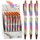 Samodejni kovinski bleščeči svinčnik modra kartuša 1,0 mm