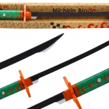 Otroški samurajski meč nichirin na baterije z zvokom – zelena ročaj