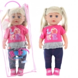 Punčka blondinka 45 cm s stekleničko