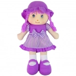 Tekstilna ljubkovalna punčka, vijoličasta, s črtami, 50 cm