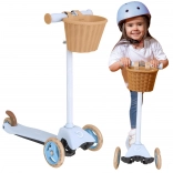 EVO otroški trikolesni skiro z košarico Mini Cruiser moder