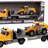 Rumeni tovorni avto z bagrom, luči in zvoki