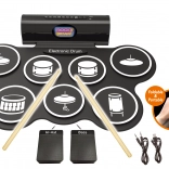 Elektronski set bobnov s pedali in svetlobnimi učinki