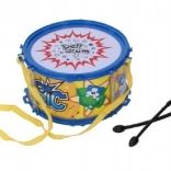 Plastični otroški boben s paščkom in paličicami 16 × 9 cm