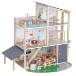 lesen hišica za punčke z dvigalom in strešno teraso