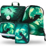 Šolski komplet BAAGL Ergo Drak: torba, peresnica, vrečka