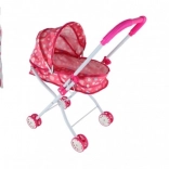 Globok otroški voziček za punčke – iz blaga, lahek in zložljiv