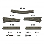 Roco geoLINE komplet tirov s podložjem in dodatki za digitalne začetne sete