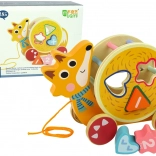 Leseni vlečni lisjak z razvrščevalnikom oblik in labirintom s kroglicami