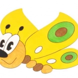 Srednja lesena dekoracija metulj rumen