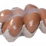 Dekorativna plasti0dna jaj0da rjava 6 cm, 6 kosov