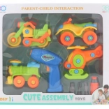 Komplet z vozili za privijačenje za otroke