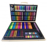 Leseni slikarski kovček – ustvarjalni likovni set 180 kosov
