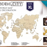 Lesen zemljevid sveta za 3D steno XL – naravno turkizen