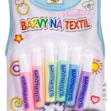 Creatoys biserne barve za tekstil, komplet 6 kosov