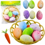 Velikonočne okraske v košarici z jajci in korenjem 7 kos