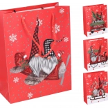 Božična darilna vrečka velika 30 × 42 × 12 cm