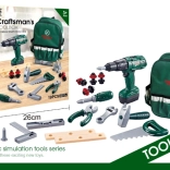 Nahrbtnik malega mojstra z orodjem in vrtalnikom