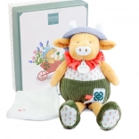 Doudou darilni set kravica Aneth z odejo zelena 28 cm