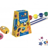 Komplet za slikanje na kamenčke z barvami in čopiči v škatli 19 × 14 × 5 cm